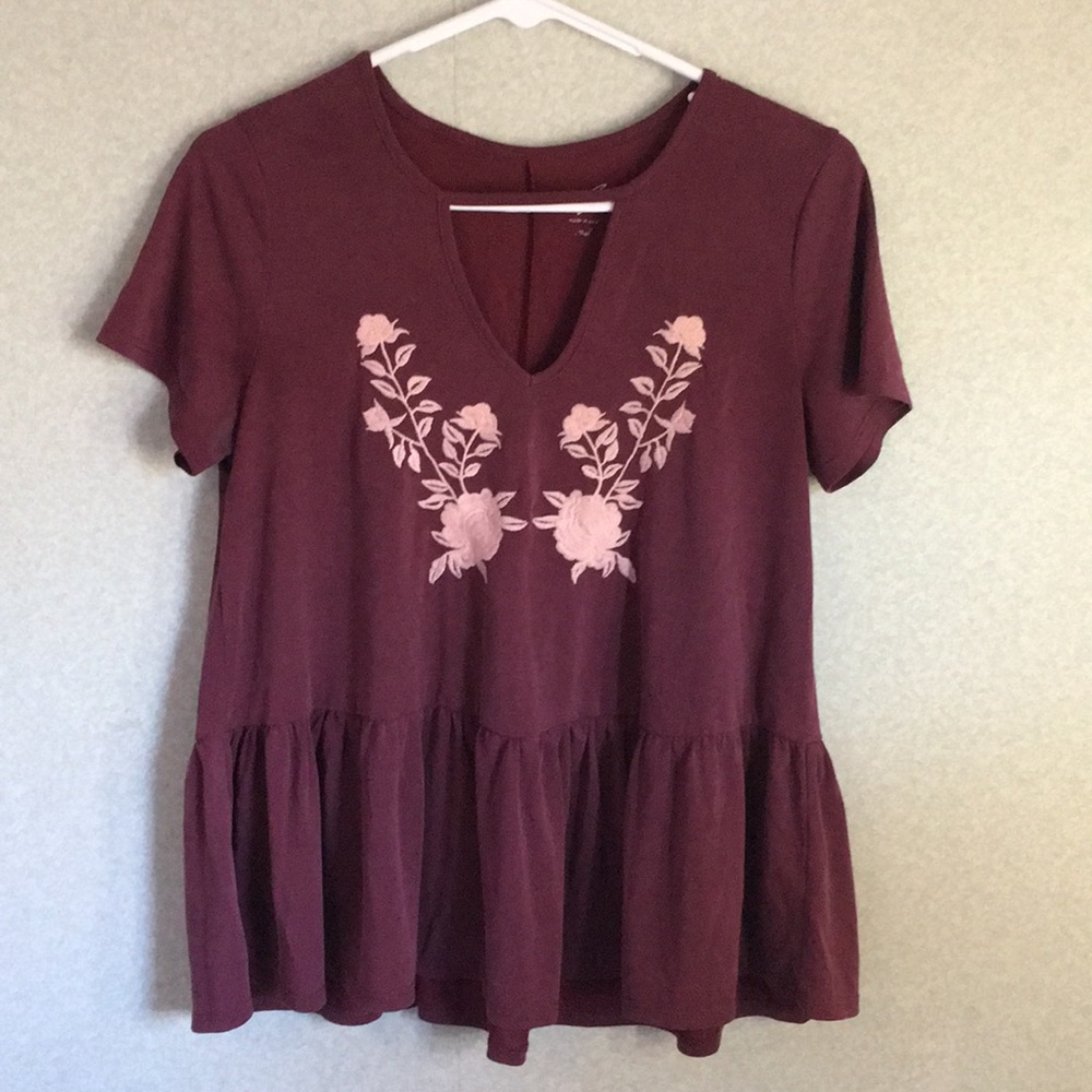 Alya short sleeve peplum top